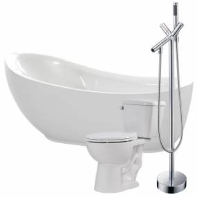 Talyah 71 in. Acrylic Soaking Bathtub with Havasu Faucet and Cavalier 1.28 GPF Toilet - ANZZI FTAZ090-42C-63