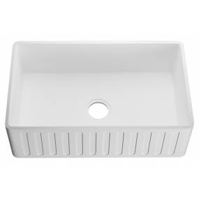 Roine Farmhouse Reversible Apron Front Solid Surface 30 in. Single Basin Kitchen Sink in White - ANZZI K-AZ225-1A