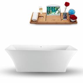 71" Streamline N1000WH Freestanding Tub and Tray With Internal Drain - Streamline N1000WH