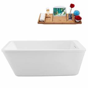 60'' Streamline N250WH Freestanding Tub and Tray With Internal Drain - Streamline N250WH