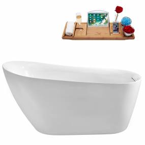 59'' Streamline N290WH Freestanding Tub and Tray with Internal Drain - Streamline N290WH