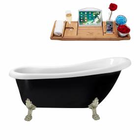61" Streamline N481BNK-IN-WH Clawfoot Tub and Tray With Internal Drain - Streamline N481BNK-IN-WH