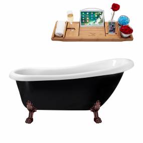 61" Streamline N481ORB-IN-WH Clawfoot Tub and Tray With Internal Drain - Streamline N481ORB-IN-WH