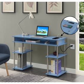 Designs2Go No Tools Student Desk with Charging Station - Convenience Concepts 131446BEU