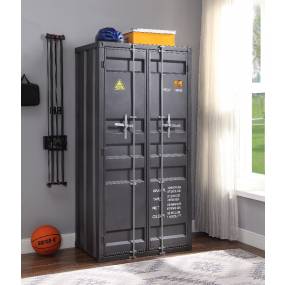 Cargo Wardrobe (Double Door) in Gunmetal - Acme Furniture 37899