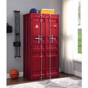 Cargo Wardrobe (Double Door) in Red - Acme Furniture 37919