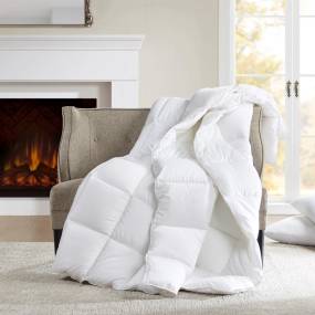 Croscill Signature Dobby Cotton Down Alternative Comforter in White (Full/Queen) - Olliix CC10-0017
