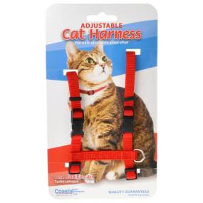 Tuff Collar Nylon Adjustable Cat Harness - Red - LeeMarPet 6341R