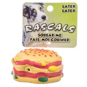 Rascals Latex Hamburger Dog Toy - LeeMarPet 83022 R NCLDOG