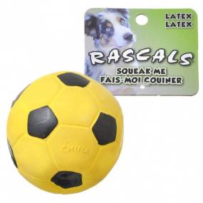 Rascals Latex Soccer Ball for Dogs - Yellow - LeeMarPet 83067 R YLWDOG