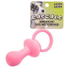 Rascals Latex Pacifier Dog Toy - Pink - LeeMarPet 83011 R PNKDOG