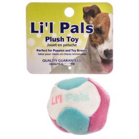 Lil Pals Multi Colored Plush Ball with Bell for Dogs - LeeMarPet 84209 BAL