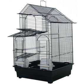 AE Cage Company House Top Bird Cage Assorted Colors 16"x14"x23" - LeeMarPet AE1614H BLACK SP