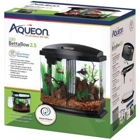 Aqueon LED BettaBow 2.5 SmartClean Aquarium Kit Black - LeeMarPet 100543587