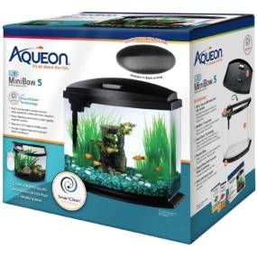 Aqueon LED MiniBow 5 SmartClean Aquarium Kit Gray - LeeMarPet 100543611
