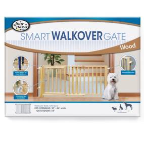 Four Paws Walk Over Wood Safety Gate with Door - LeeMarPet 100203595