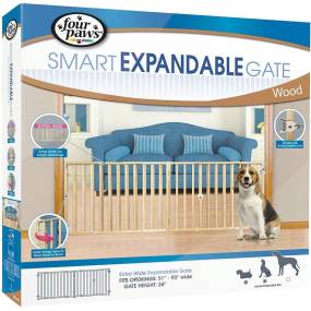 Four Paws Extra Wide Wood Safety Gate - LeeMarPet 100203596