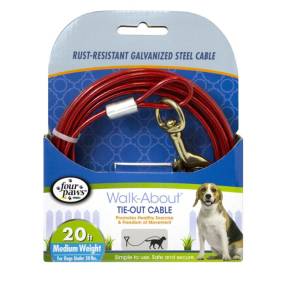 Four Paws Walk-About Tie-Out Cable Medium Weight for Dogs up to 50 lbs - LeeMarPet 100062223