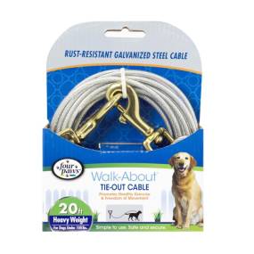 Four Paws Walk-About Tie-Out Cable Heavy Weight for Dogs up to 100 lbs - LeeMarPet 100062224