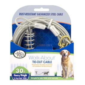 Four Paws Walk-About Tie-Out Cable Heavy Weight for Dogs up to 100 lbs - LeeMarPet 100062226