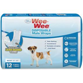 Four Paws Wee Wee Disposable Male Dog Wraps - LeeMarPet 100539669
