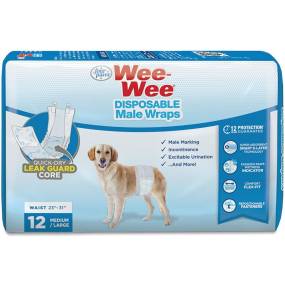 Four Paws Wee Wee Disposable Male Dog Wraps - LeeMarPet 100539680