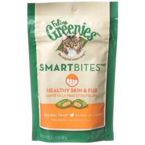 Greenies SmartBites Healthy Skin & Fur Chicken Flavor Cat Treats - LeeMarPet 3101410