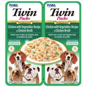 Inaba Twin Packs Tuna and Chicken with Vegetables Recipe in Chicken Broth Side Dish for Dogs - LeeMarPet USD801