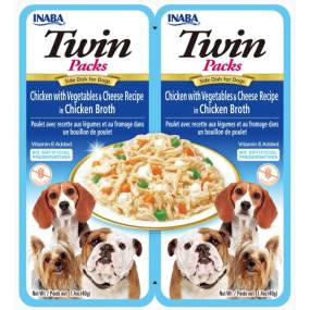 Inaba Twin Packs Chicken with Vegetables and Cheese Recipe in Chicken Broth Side Dish for Dogs - LeeMarPet USD803