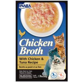 Inaba Chicken Broth with Chicken and Tuna Recipe Side Dish for Cats - LeeMarPet USA822A