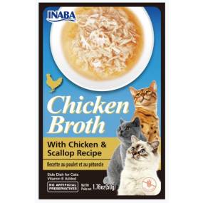Inaba Chicken Broth with Chicken and Scallop Recipe Side Dish for Cats - LeeMarPet USA823A