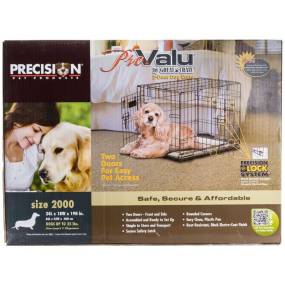 Precision Pet Pro Value by Great Crate - 2 Door Crate - Black - LeeMarPet 7011272
