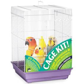 Prevue Square Top Bird Cage Kit - Purple - LeeMarPet 91210
