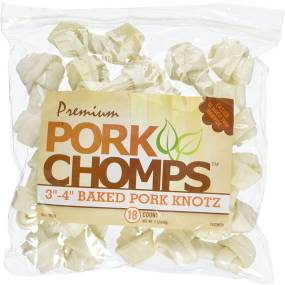 Pork Chomps Knotz Knotted Pork Chew - Baked - LeeMarPet DT414