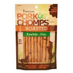Pork Chomps Roasted Rawhide-Free Porkskin Twists - LeeMarPet DT751