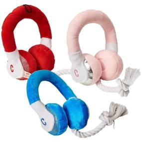 Cosmo Furbabies Headphone Plush Rope Toy Assorted Colors - LeeMarPet 33116