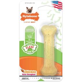 Nylabone Flexi Chew Dog Bone - Chicken Flavor - LeeMarPet NCF201P