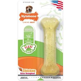 Nylabone Flexi Chew Dog Bone - Chicken Flavor - LeeMarPet NCF203P