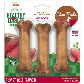 Nylabone Healthy Edibles Wholesome Dog Chews - Roast Beef Flavor - LeeMarPet NE806P