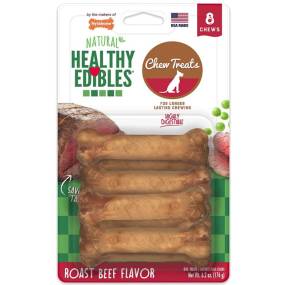Nylabone Healthy Edibles Wholesome Dog Chews - Roast Beef Flavor - LeeMarPet NE801VP8P