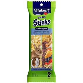 Vitakraft Crunch Sticks Rabbit & Guinea Pig Treats Variety Pack - Popped Grains & Wild Berry - LeeMarPet 31716