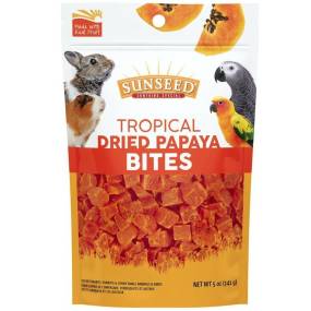 Sunseed Tropical Dried Papaya Bites for Birds and Small Animals  - LeeMarPet 33019