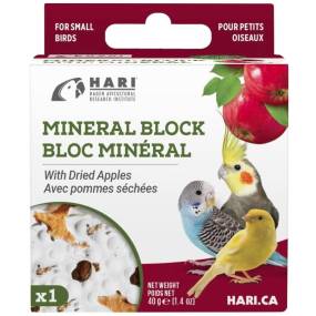 HARI Dried Apple Mineral Block for Small Birds - LeeMarPet 82196