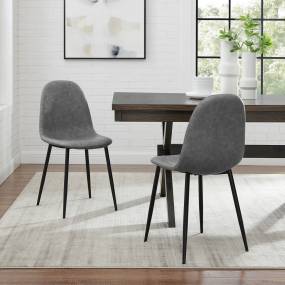 Weston 2Pc Dining Chair Set Distressed Gray/Matte Black - 2 Chairs - Crosley CF501619-GY