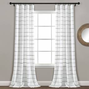 Ombre Stripe Yarn Dyed Cotton Window Curtain Panels Gray/Multi 40X95 Set - Lush Decor 16T004552