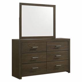 Hendrix 6-Drawer Dresser with Mirror in Walnut - Picket House Furnishings BY400DRMR