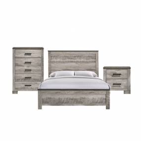 Adam Full Panel 3PC Bedroom Set in Gray - Picket House Furnishings MC300FB3PC