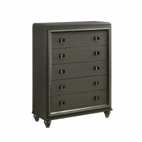 Faris 5-Drawer Chest in Black - Picket House Furnishings MN600CH