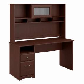 Cabot 60W Computer Desk with Hutch and Drawers in Harvest Cherry - Bush Furniture CAB042HVC
