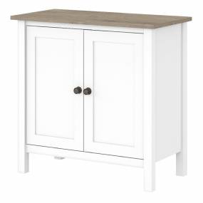 Bush Furniture Mayfield Accent Storage Cabinet w/ Doors in Pure White & Shiplap Gray - MAS131GW2-03